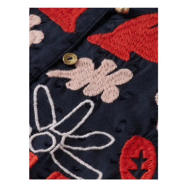 Robe Brodée Jacquard | Bleu marine