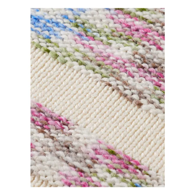 Pull Arc-en-ciel Rayé Fibres Recyclées | Beige