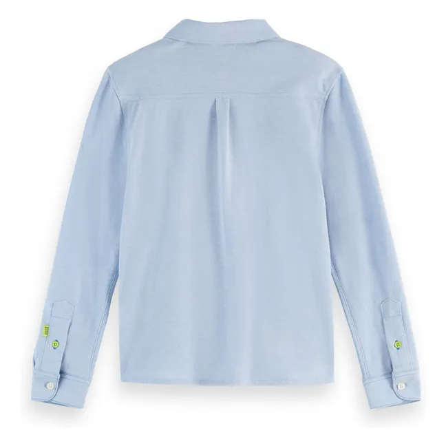 Chemise Piquée Bicolore | Bleu