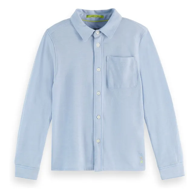 Chemise Piquée Bicolore | Bleu