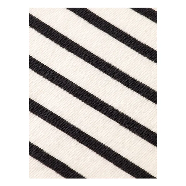 3/4 Sleeve Striped T-shirt | White
