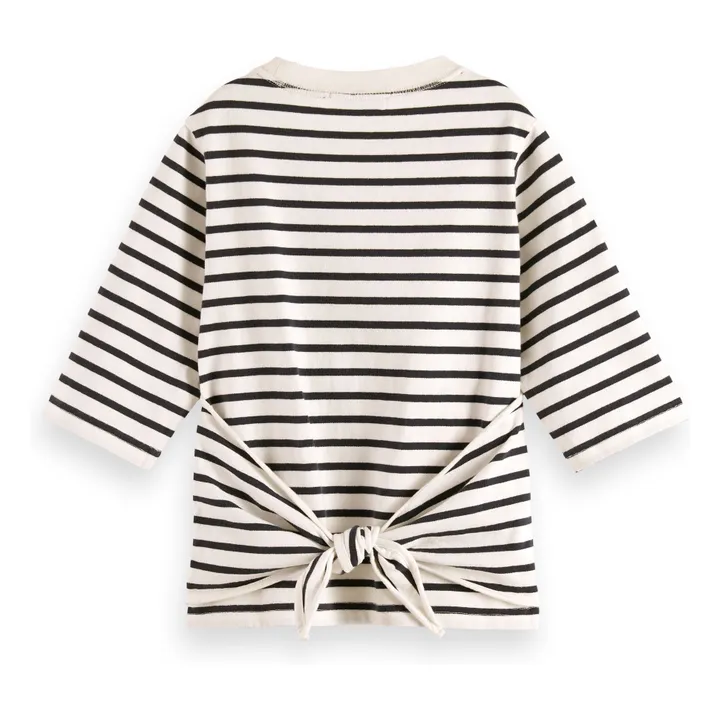 T-shirt Manches 3/4 Rayé | Blanc- Image produit n°1