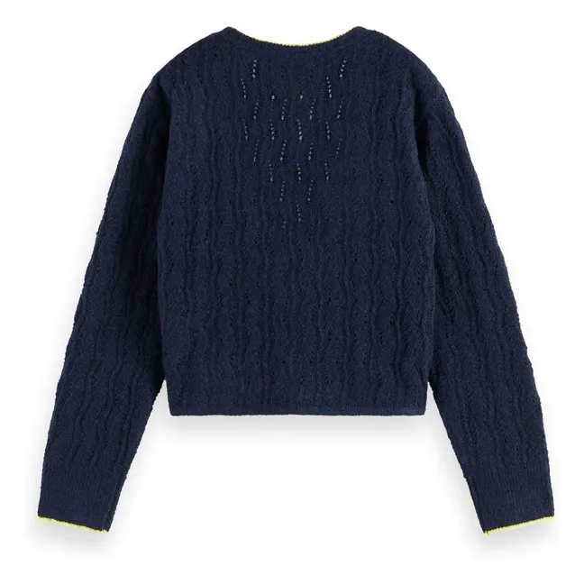 Openwork cardigan | Navy blue