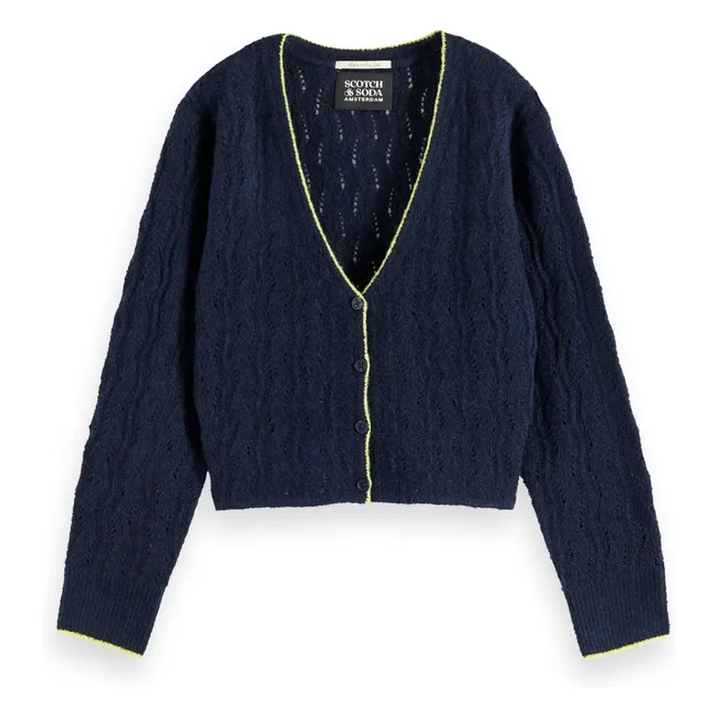 Openwork cardigan | Navy blue