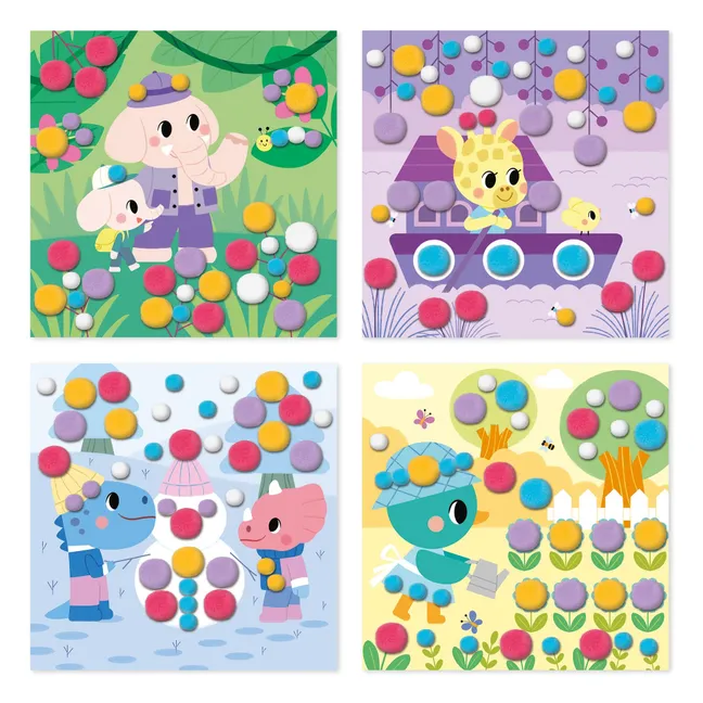 Collage Pompons - Janod x Hachette