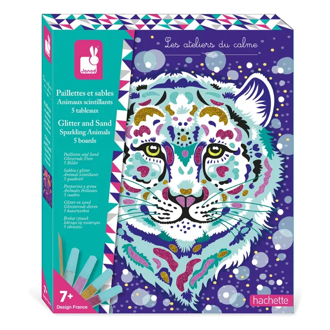 Kit de arena y purpurina que brilla en la oscuridad - Janod x Hachette