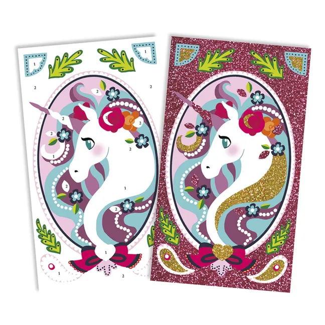 Kit pour dessins pailletés Licornes - Janod x Hachette