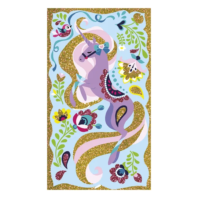 Unicorn glitter drawing kit - Janod x Hachette