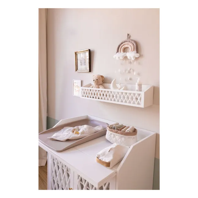 Estuche a rayas para toallitas | Camel