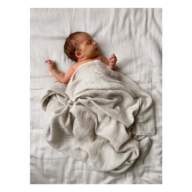 Striped swaddling diaper | Camel