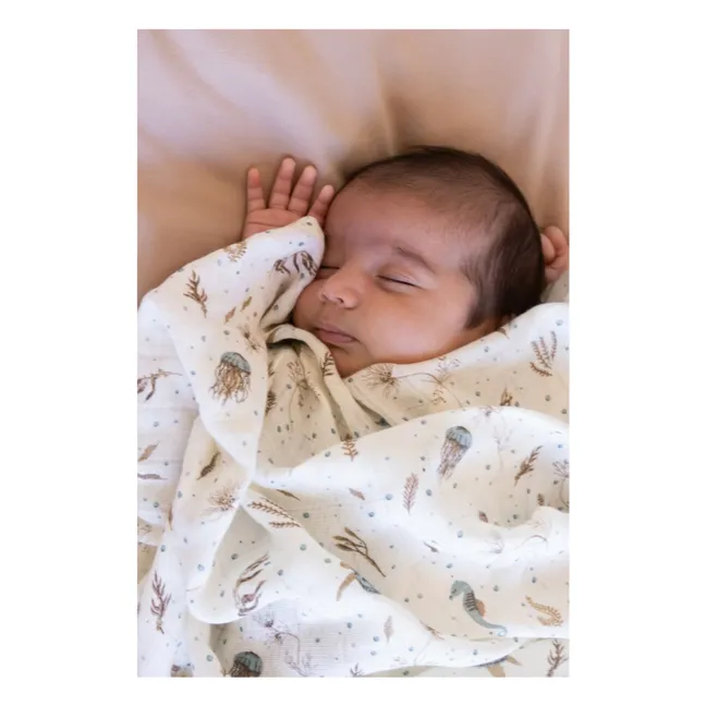Sea Garden swaddling diaper | Blue