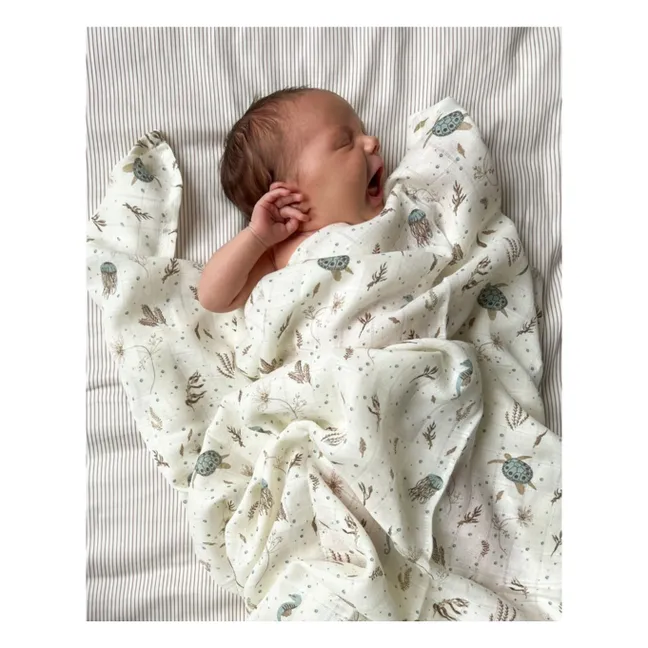 Sea Garden swaddling diaper | Blue