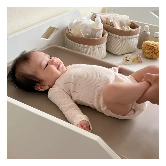 Paniers de rangement rayé - Set 2 | Camel