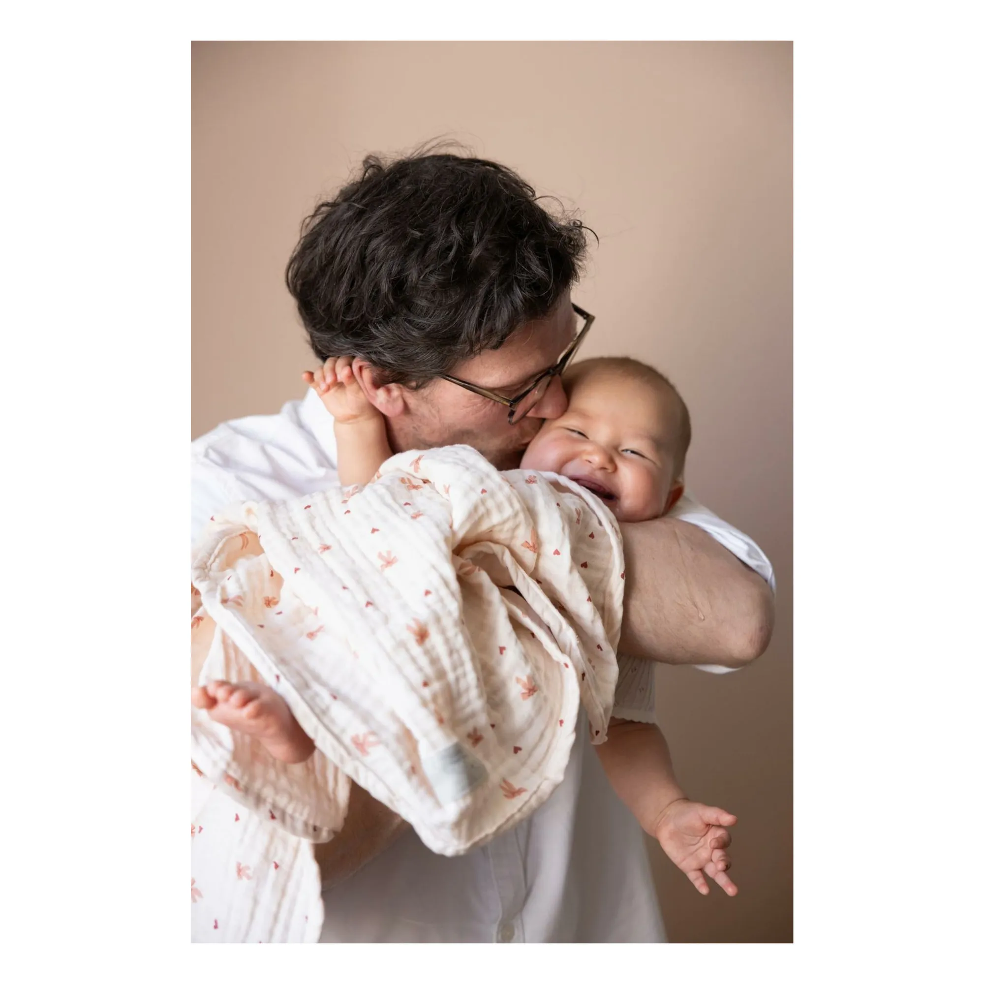 Couverture en mousseline Bows | Rose pâle- Image produit n°2