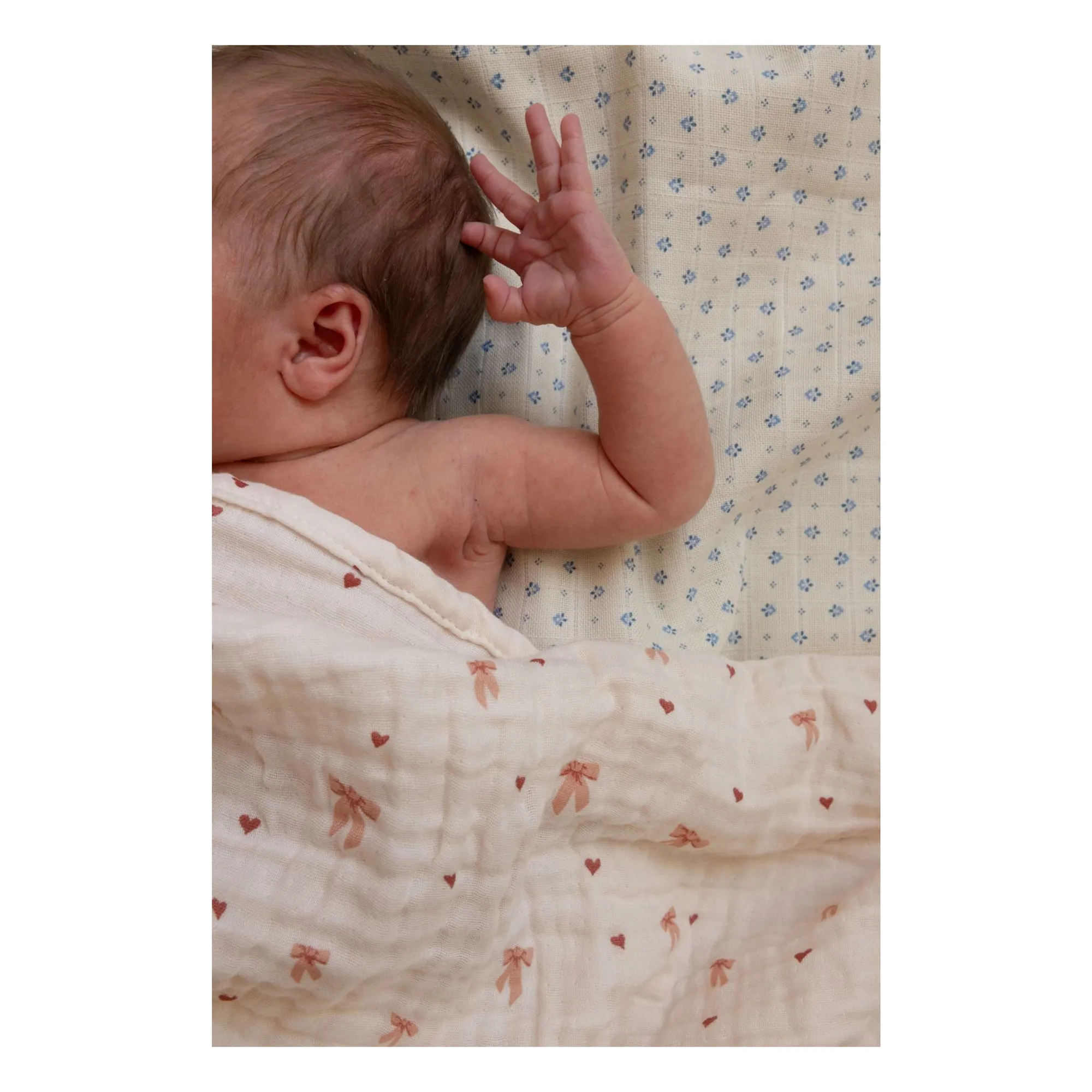 Couverture en mousseline Bows | Rose pâle- Image produit n°5