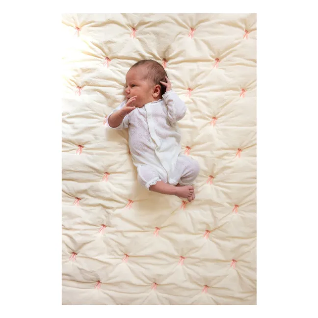 Couverture brodée Bows | Rose