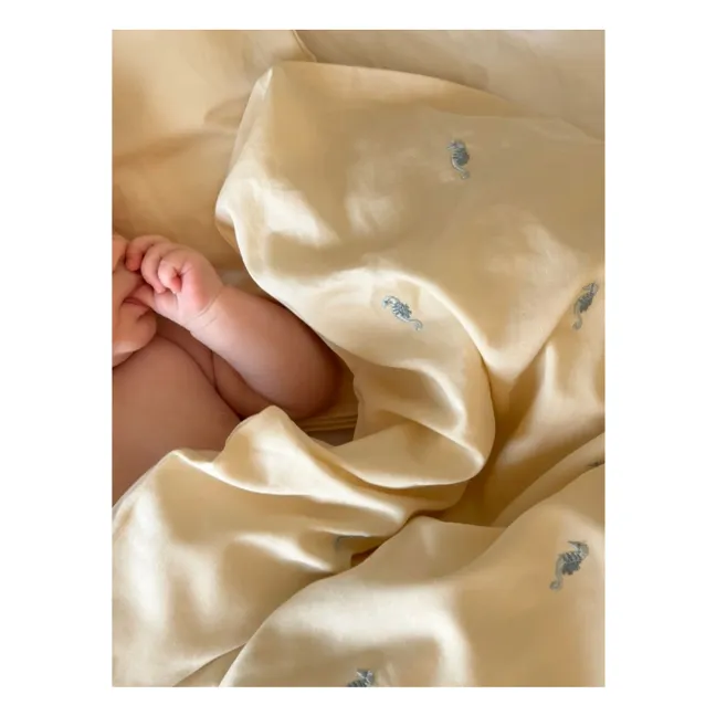 Sea Graden embroidered bed linen set | Blue