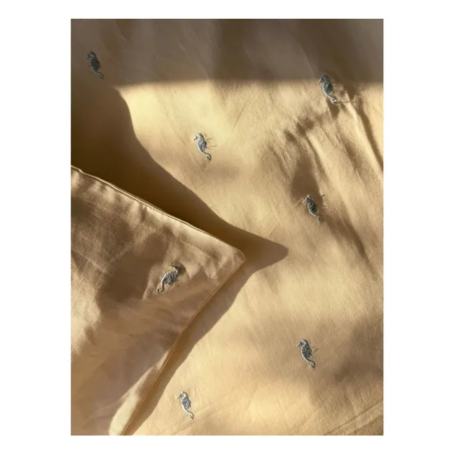 Sea Graden embroidered bed linen set | Blue