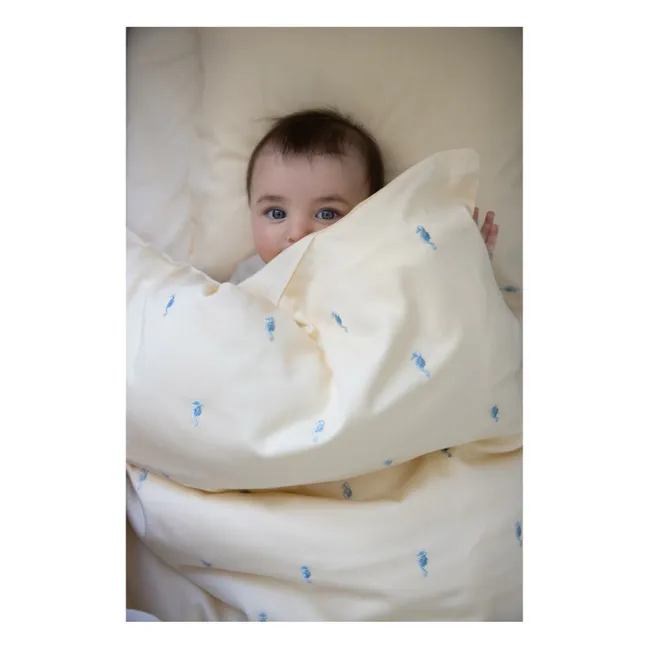 Sea Graden embroidered bed linen set | Blue