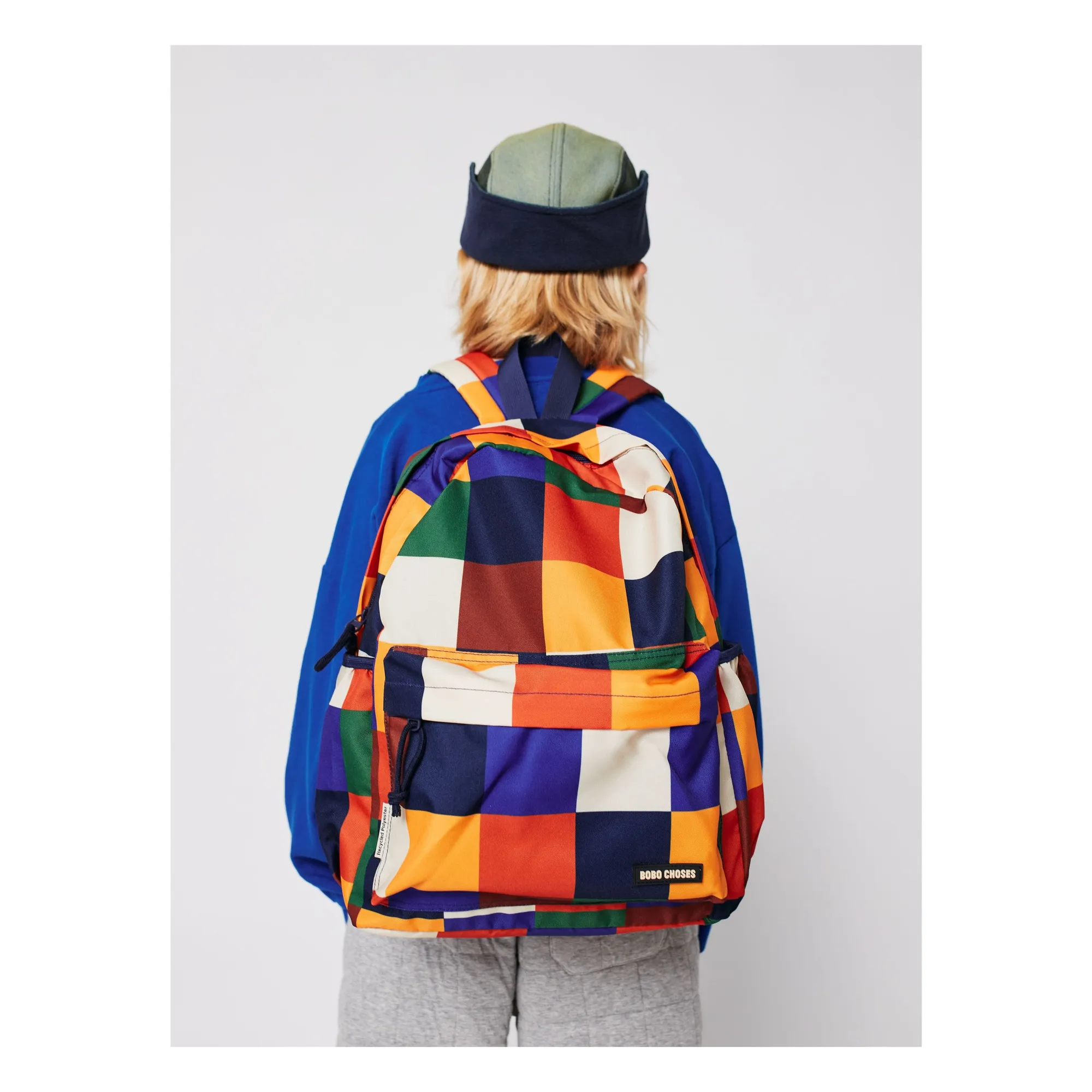Sac à Dos Carreaux Fibres Recyclées | Marron- Image produit n°1