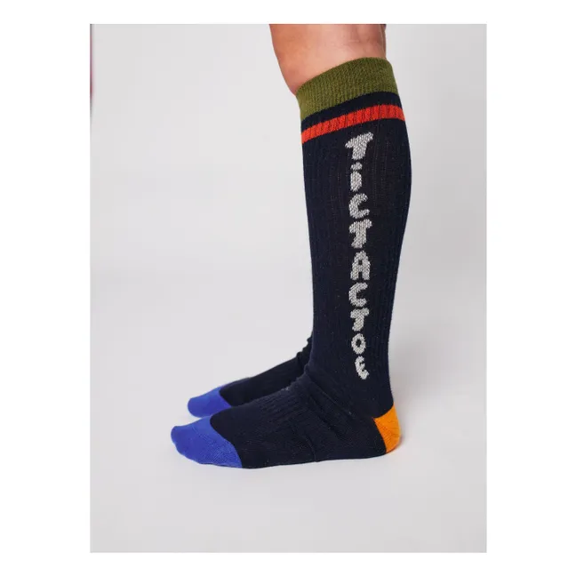 Chaussettes Hautes Bobo Coton Bio | Bleu nuit