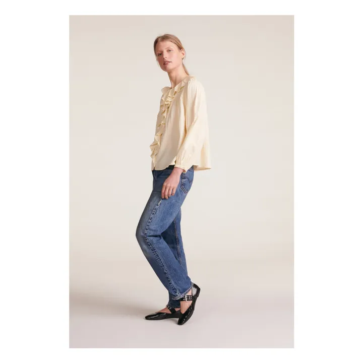 Blouse Naples Rayures Dobby | Ecru- Image produit n°2