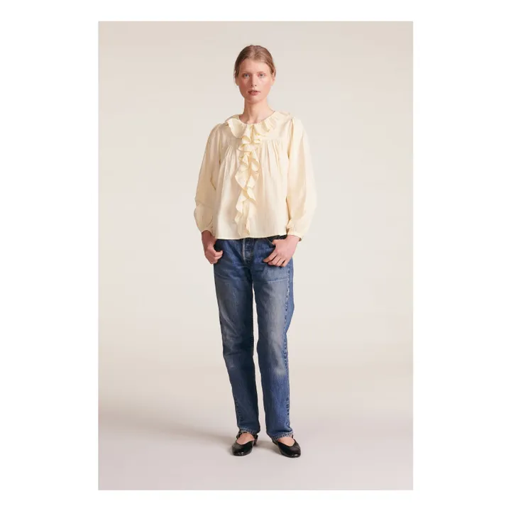 Blouse Naples Rayures Dobby | Ecru- Image produit n°1