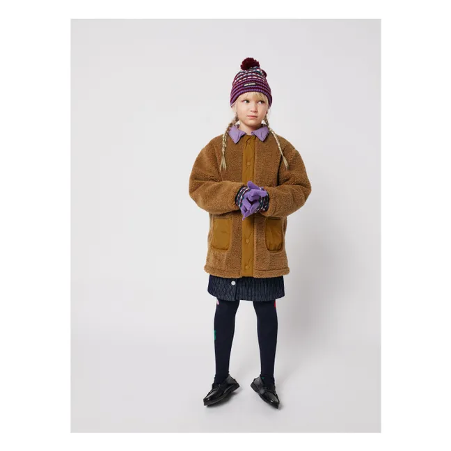 Manteau Façon Sherpa Fibres Recyclées | Marron