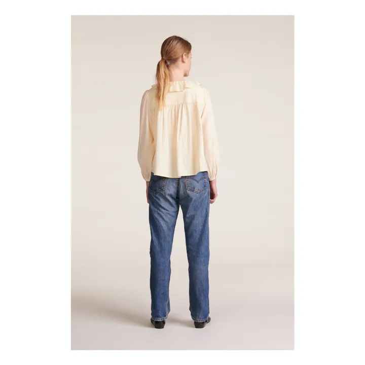 Blouse Naples Rayures Dobby | Ecru- Image produit n°4