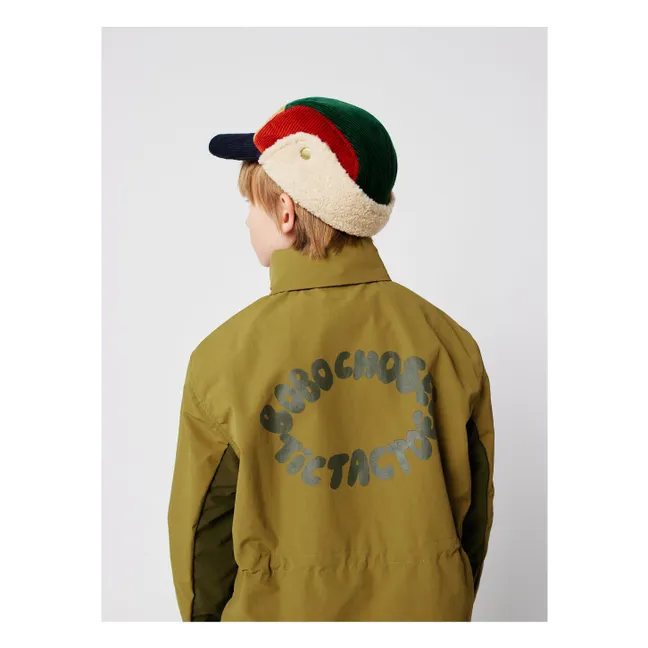 Chaqueta impermeable de fibra reciclada Tic Tac Toe | Verde Kaki