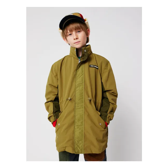 Tic Tac Toe Recycled Fiber Waterproof Jacket | Khaki