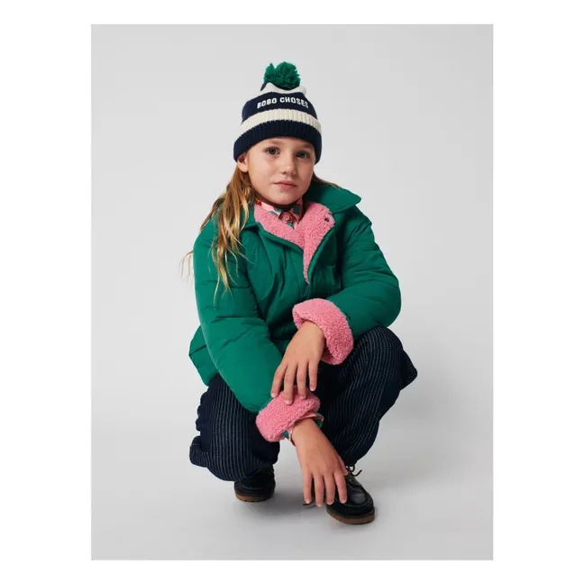 Wasserdichte Jacke aus recycelten Fasern, wendbar | Grün