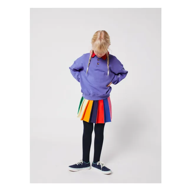 Jupe Plissée Rayée | Bleu marine