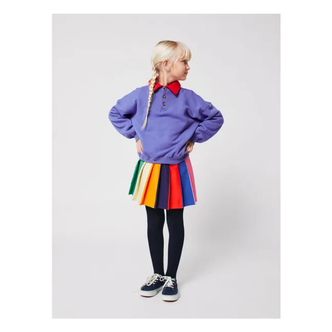 Jupe Plissée Rayée | Bleu marine