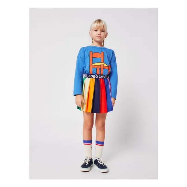 Jupe Plissée Rayée | Bleu marine