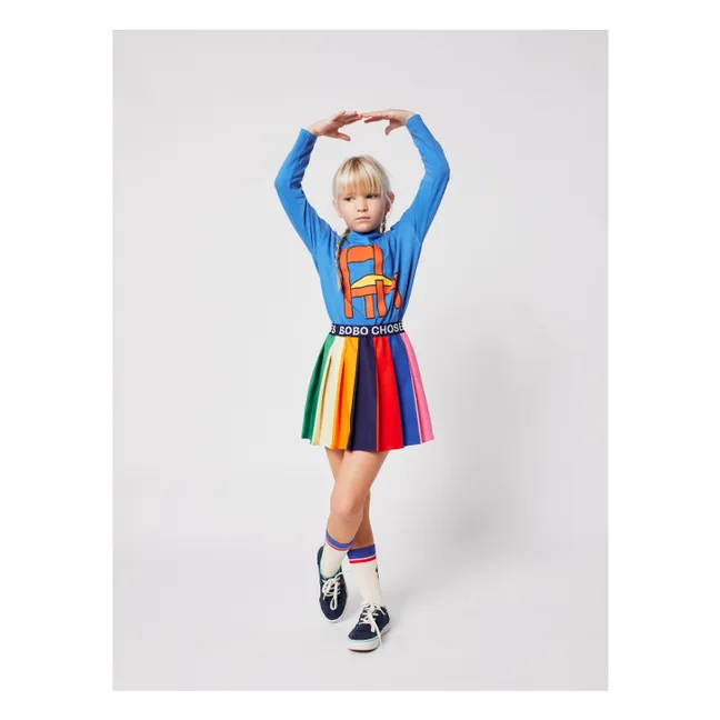 Jupe Plissée Rayée | Bleu marine