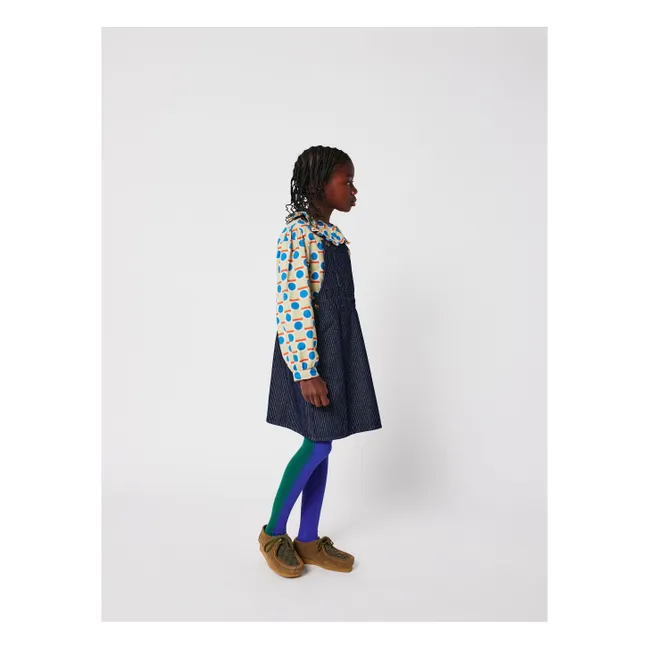 Bio-Baumwoll-Jeanslatzhose Kleid | Navy
