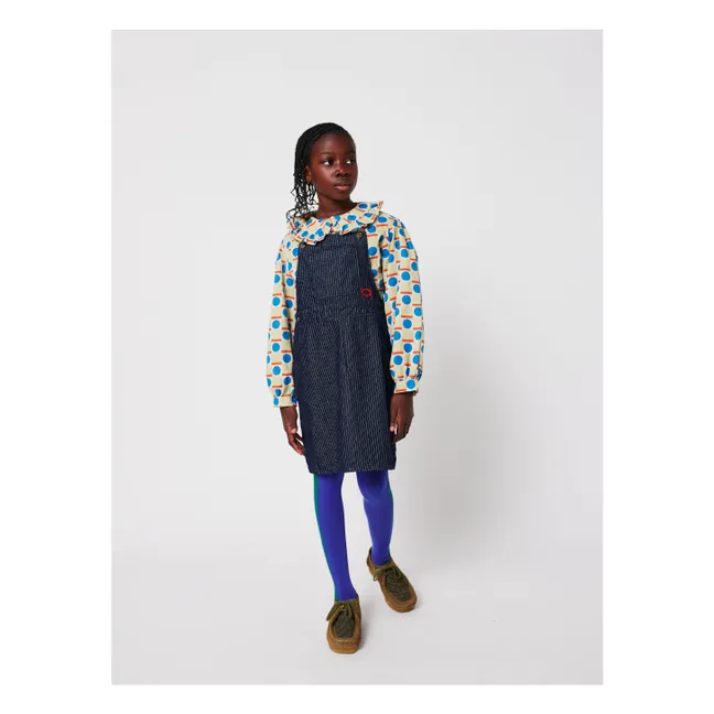 Bio-Baumwoll-Jeanslatzhose Kleid | Navy