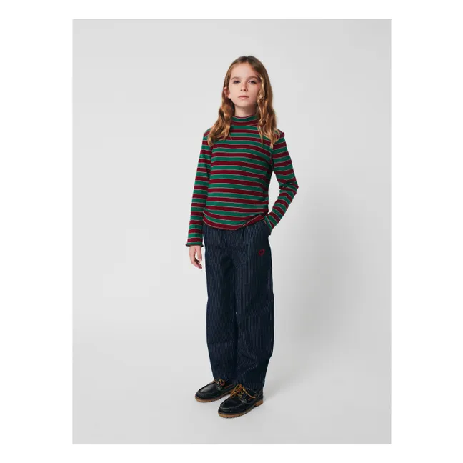 Gestreifte Ballonjeans aus Bio-Baumwolle | Blau