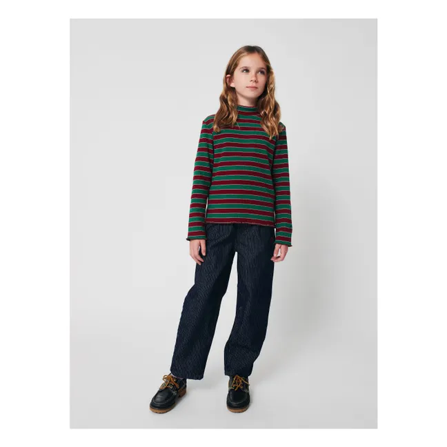 Gestreifte Ballonjeans aus Bio-Baumwolle | Blau