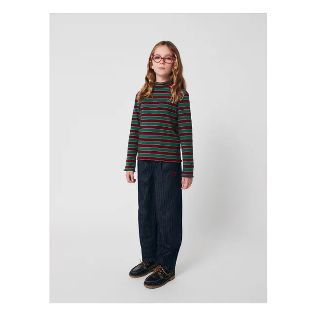 Gestreifte Ballonjeans aus Bio-Baumwolle | Blau