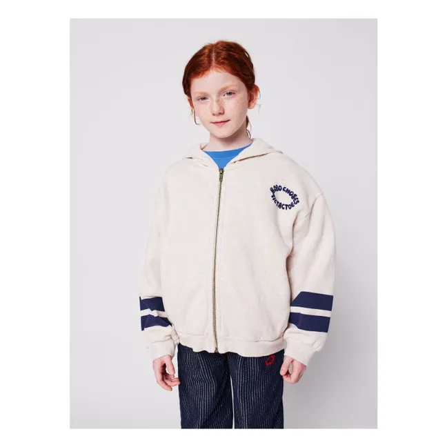 Sweat Capuche Tic Tac Toe Coton Bio | Beige chiné