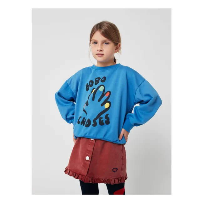 Sudadera High Five de algodón orgánico | Azul