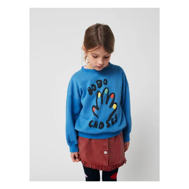 Sudadera High Five de algodón orgánico | Azul