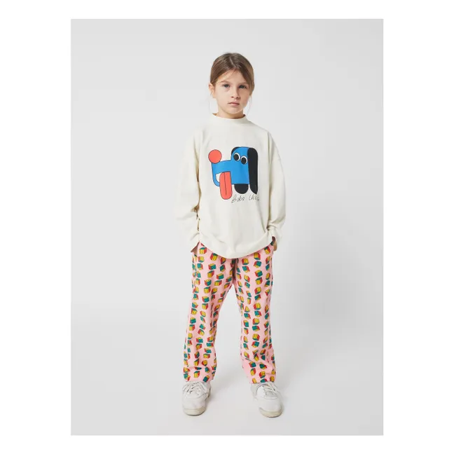 T-shirt Col Montant Chien Coton Bio | Ecru