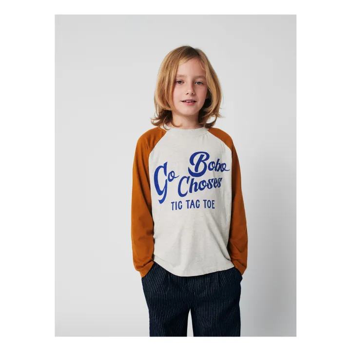 Camiseta Colorblock Bobo Choses Algodón Ecológico | Gris Jaspeado- Imagen del producto n°2