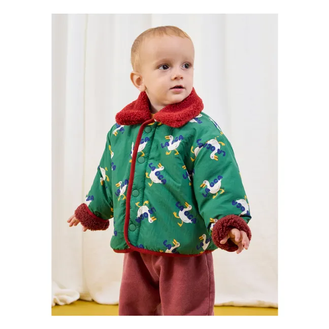 Veste Réversible Façon Sherpa Canards Fibres Recyclées | Rouge