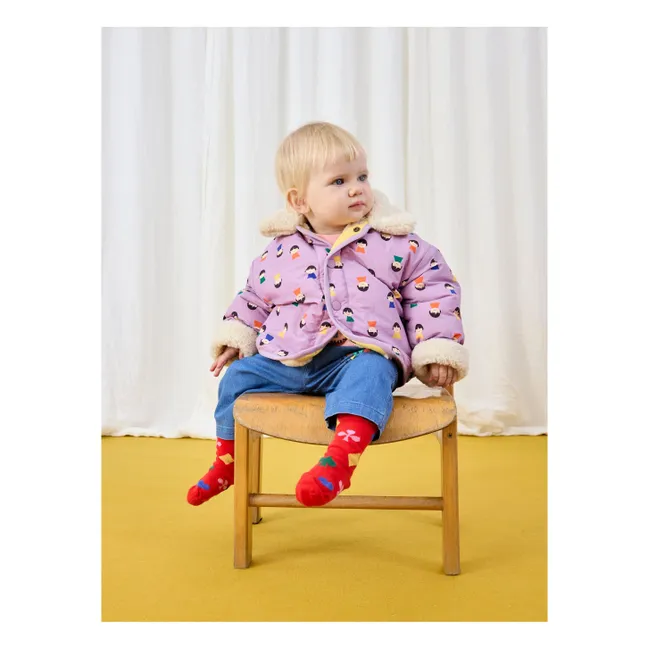 Veste Réversible Façon Sherpa Fibres Recyclées | Lilas