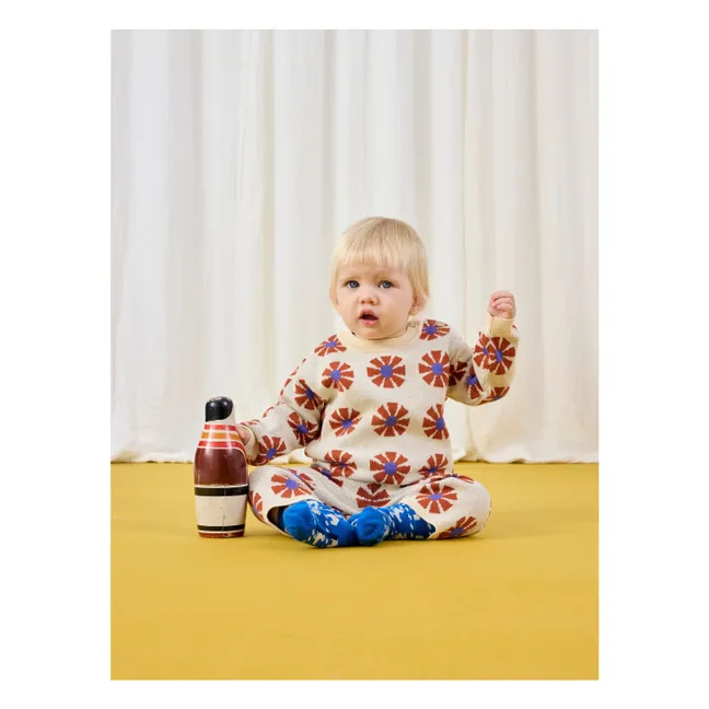 Organic Cotton Jacquard Sweater | Beige