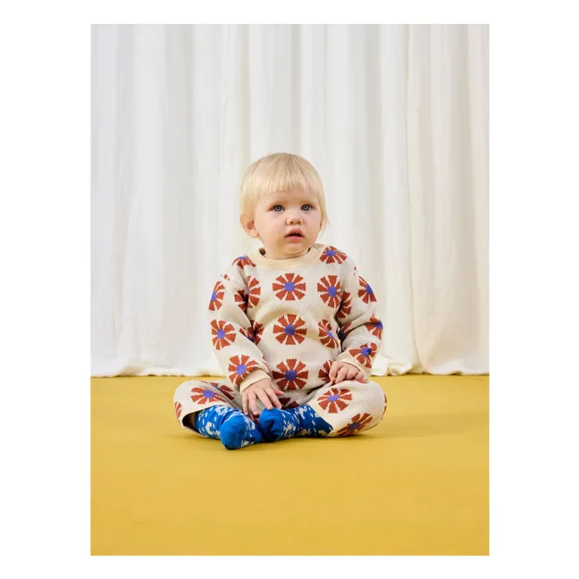 Organic Cotton Jacquard Sweater | Beige